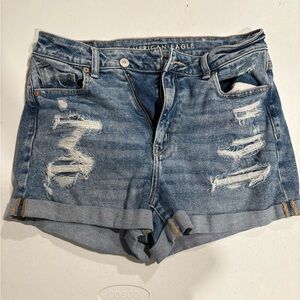 American Eagle Outfitters Distressed Light Blue Denim Jean Shorts